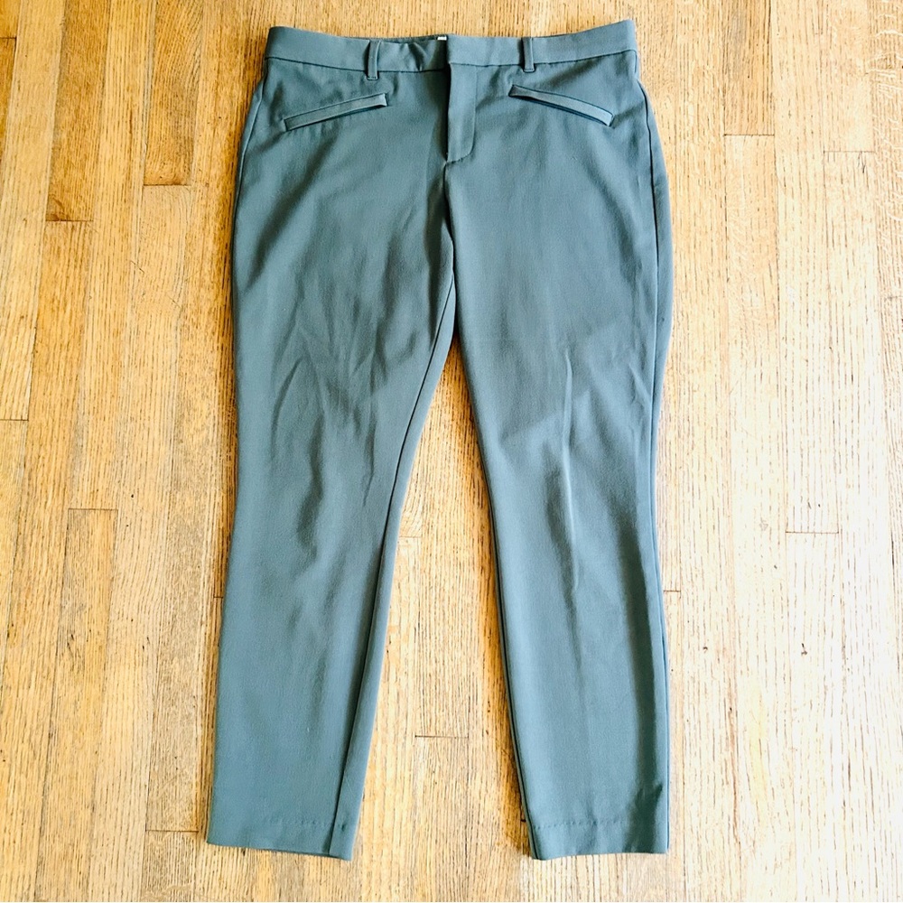Gap Sage Vintage Palm Green Signature Skinny Ankle Cropped Pants size 12 POCKETS